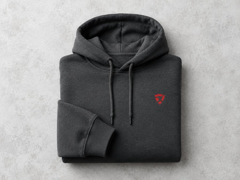 Crimson sideline fleece hoodie with an embroidered crest